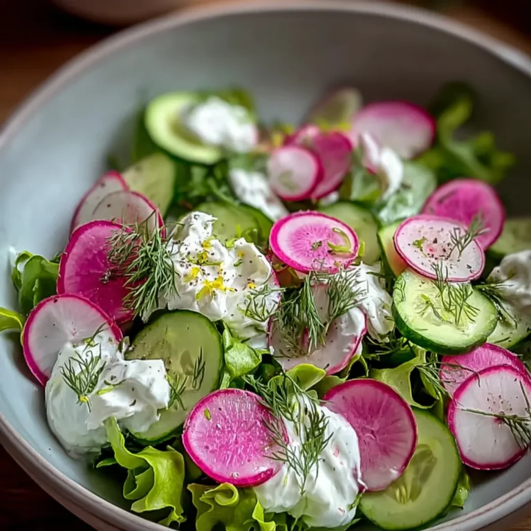 Frühlingssalat mit Radieschen und Joghurt Dressing