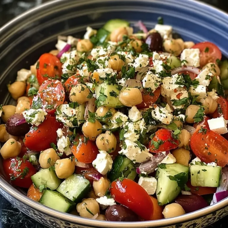 Mediterraner Kichererbsen Feta Salat