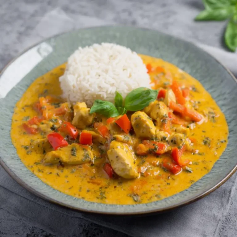 Paprika Hähnchen Geschnetzeltes mit Kokos