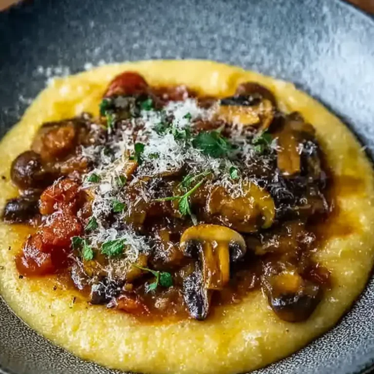 Pilzragout mit Parmesan Polenta