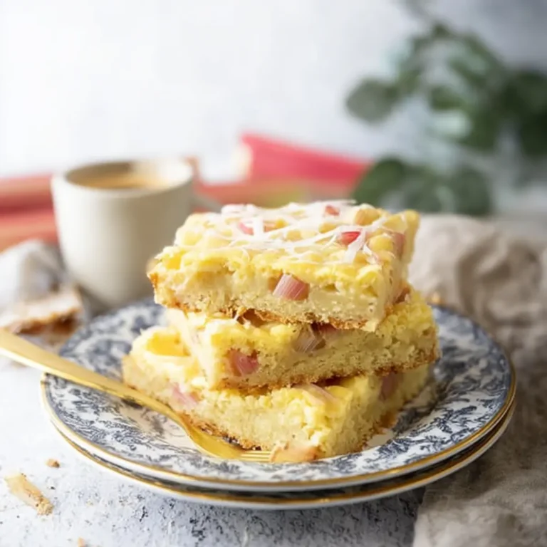Rhabarberkuchen mit Schmandguss vom Blech