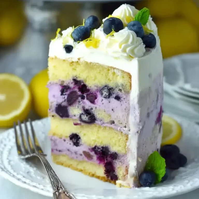 Zitronen Blaubeer Cheesecake Kuchen