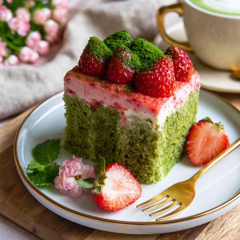 Erdbeer Matcha Latte Kuchen
