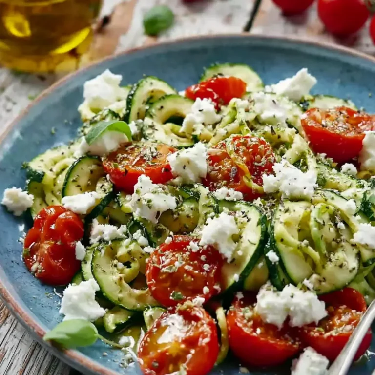 Gebratener Zucchinisalat mit Tomaten und Feta