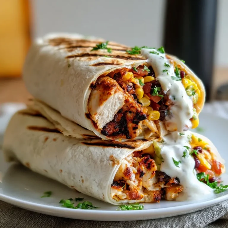 Gegrillter Hähnchen Burrito mit Chipotle Ranch