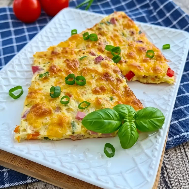 Herzhafter Ofenpfannkuchen mit Schinken und Käse