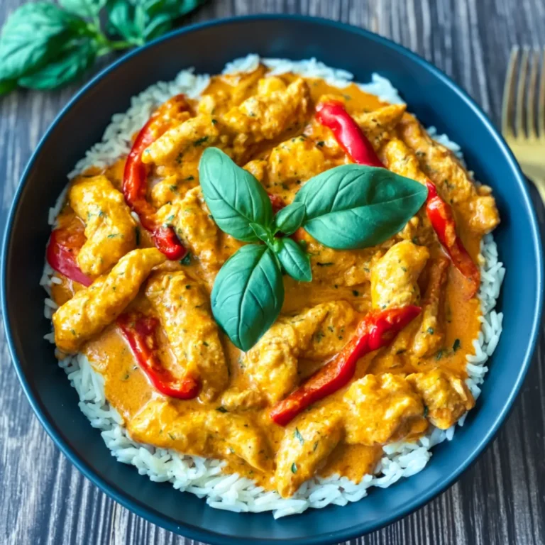 Hähnchen Geschnetzeltes mit Paprika Sahne Sauce