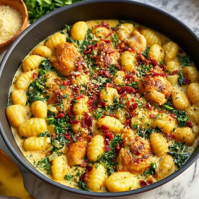 Knoblauch Hähnchen Gnocchi aus der Pfanne