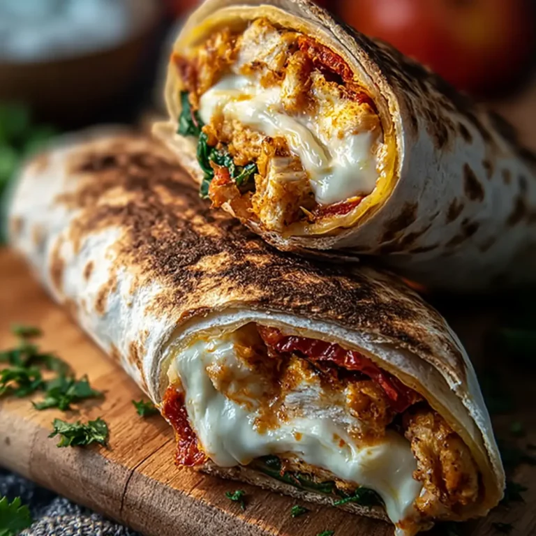 Knusprige Hähnchen Mozzarella Wraps