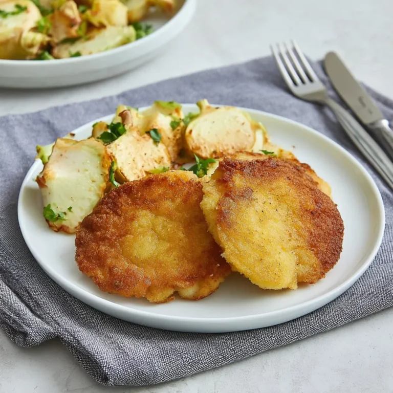 Kohlrabischnitzel mit Käse