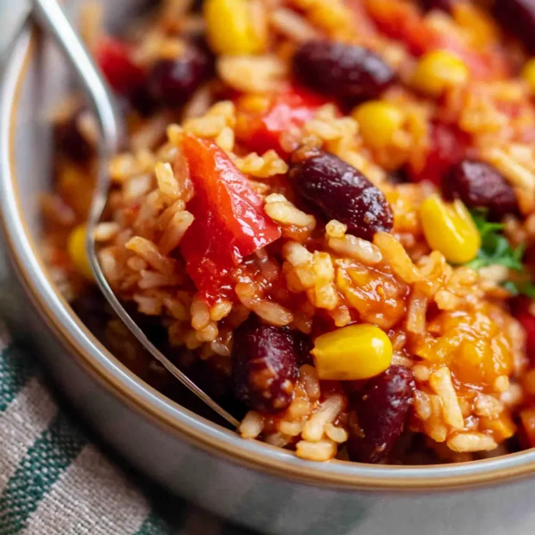 One Pot Reis mit Paprika, Bohnen und Mais