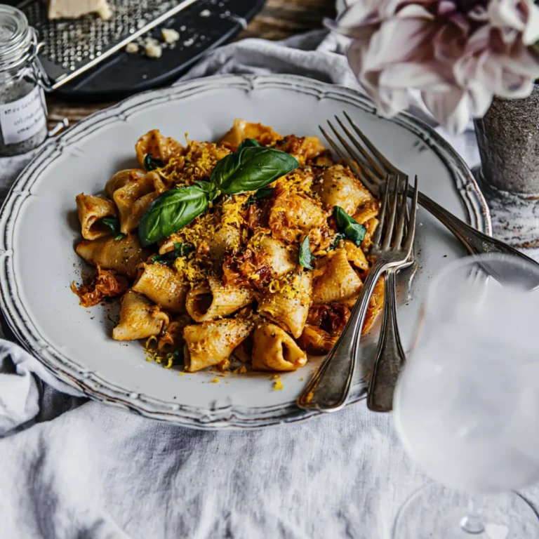 Orangen Tomaten Pesto Pasta