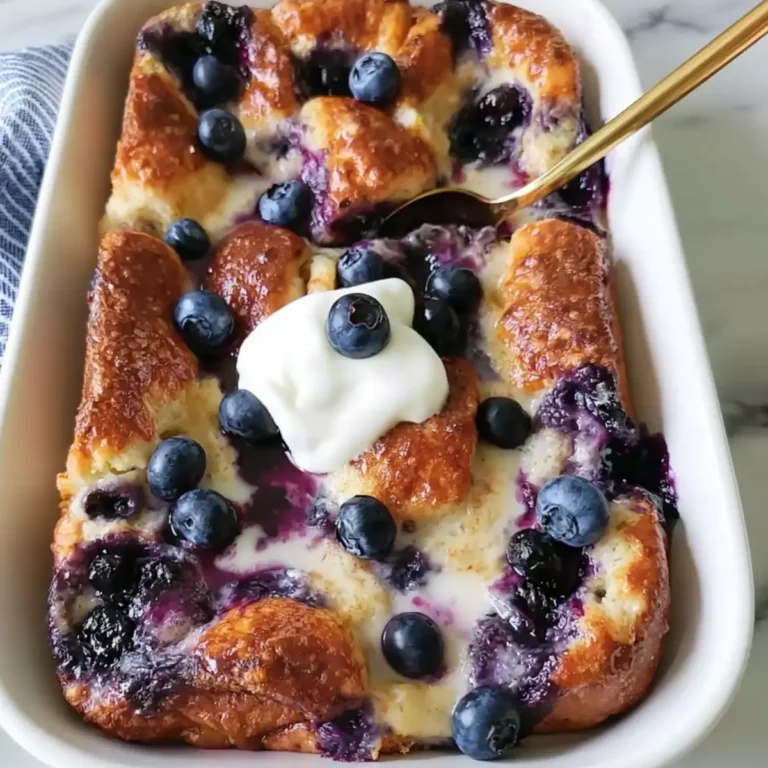 Overnight Blaubeer French Toast Auflauf