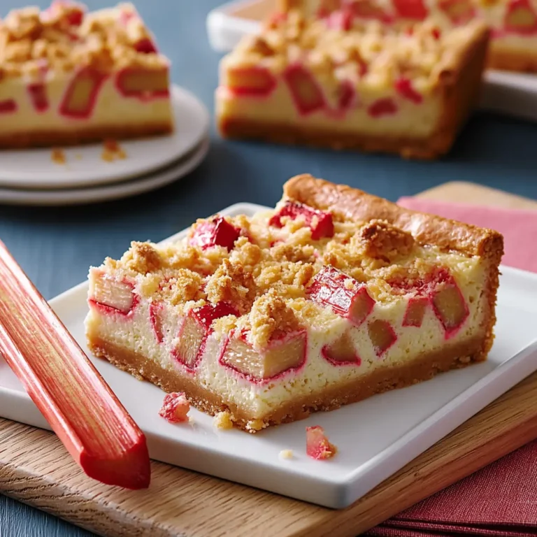 Rhabarber Puddingkuchen vom Blech