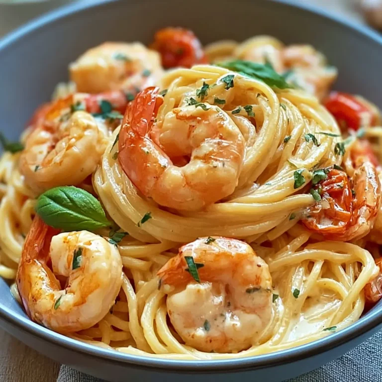 Spaghetti mit Garnelen in Frischkäsesauce