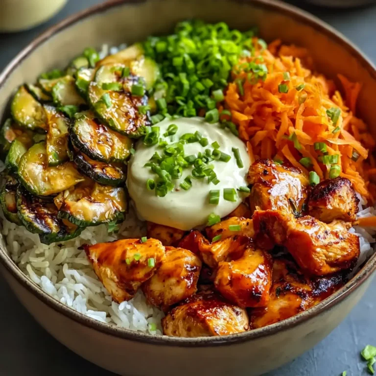 Würzige Hähnchen Bowl mit cremiger Soße