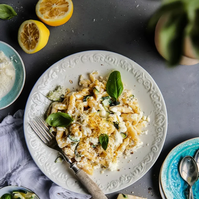 Zitronenpasta mit Ricotta und Zucchini