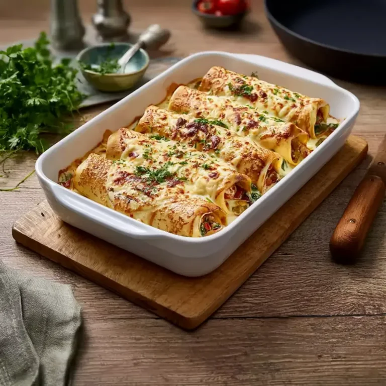 Überbackene Pfannkuchenrollen