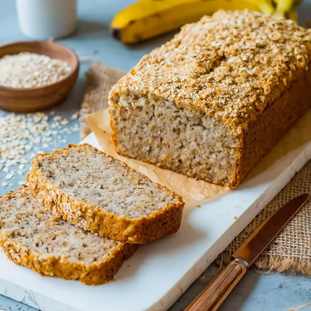 Bananenbrot mit Haferflocken