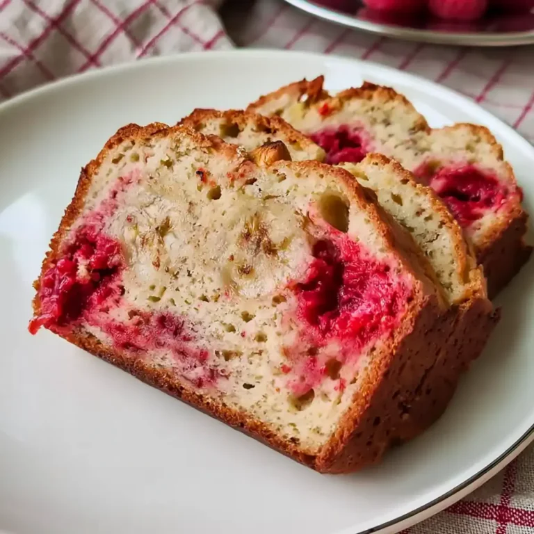 Bananenbrot mit Himbeeren