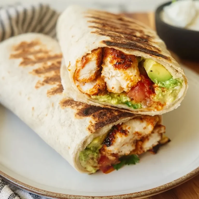 Gegrillte Avocado Hähnchen Wraps