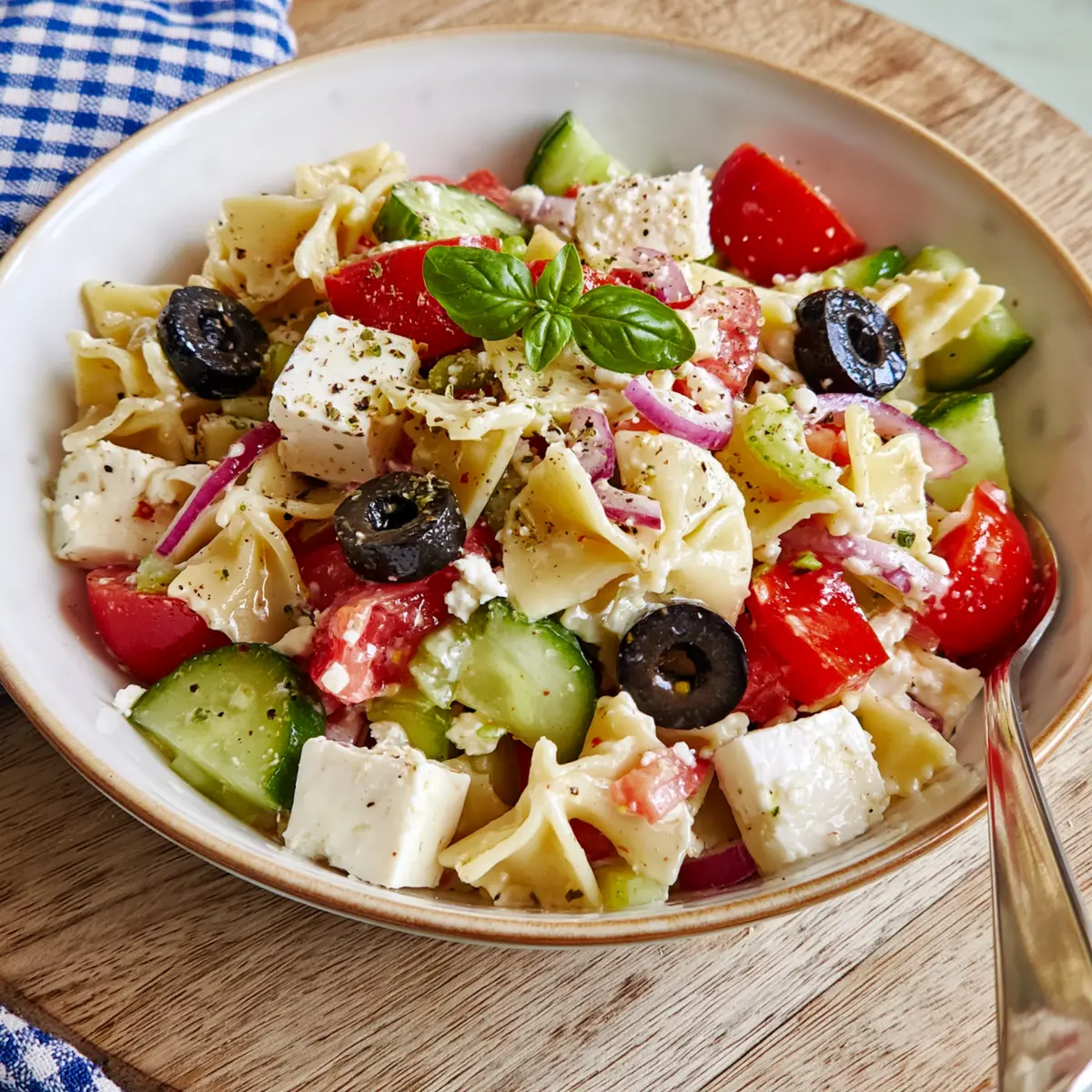 Griechischer Nudelsalat