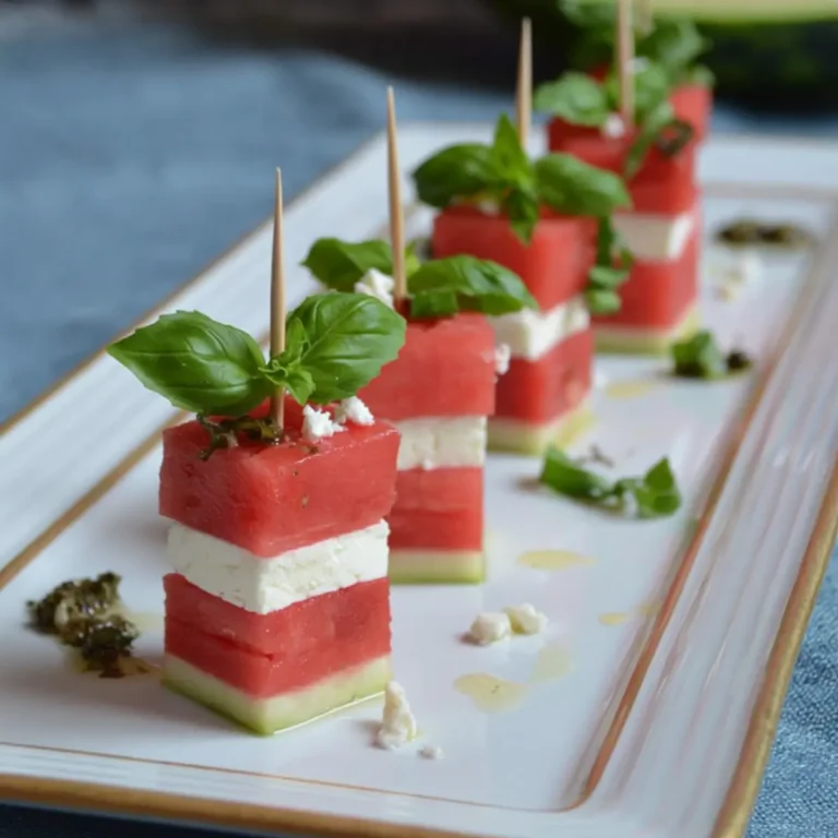 Häppchen mit Wassermelone und Feta
