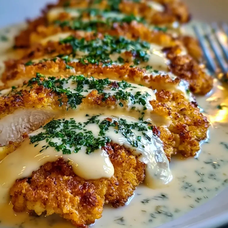 Knuspriges Parmesan Hähnchen mit cremiger Knoblauchsauce
