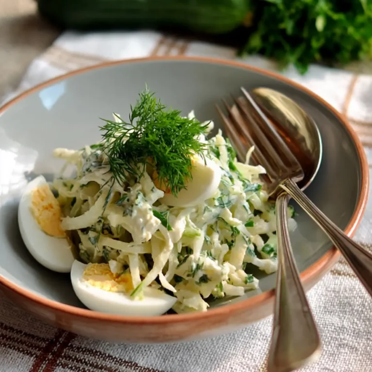 Kohlrabi Salat mit Gurke und Eiern