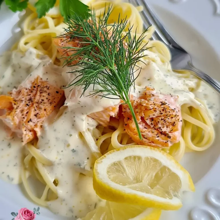 Pasta mit Lachs an Zitronensauce