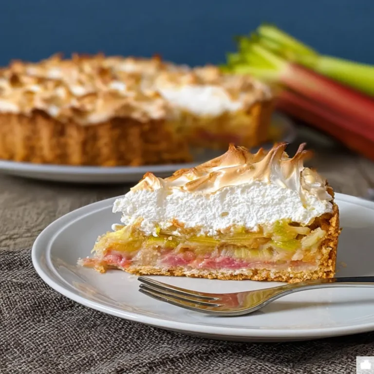 Rhabarberkuchen mit Baiser