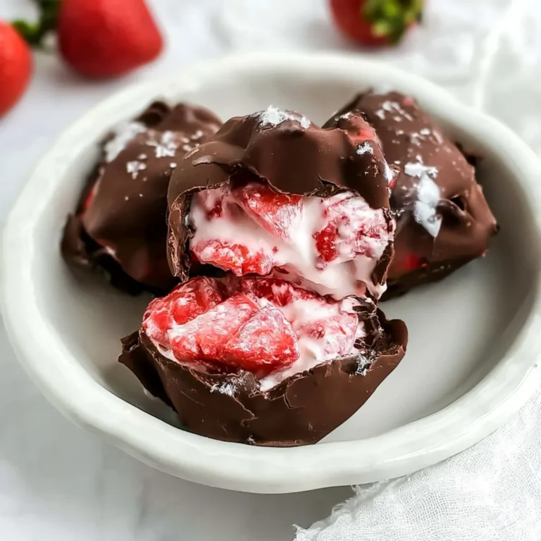 Schoko Erdbeer Frozen Joghurt Bites