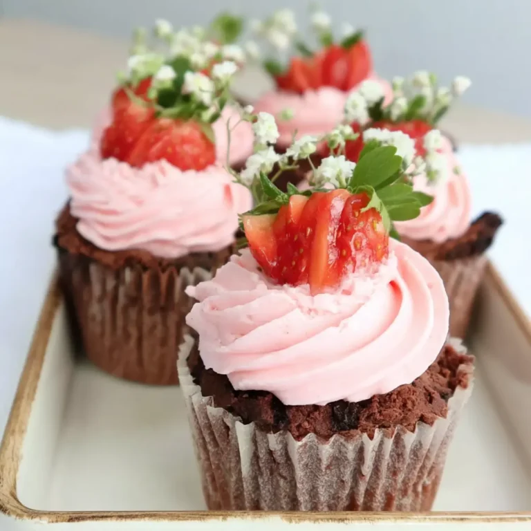 Schokoladen Erdbeer Cupcakes