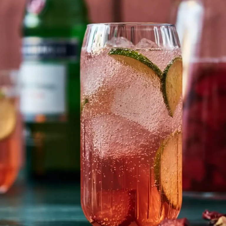Sprudelndes Rhabarbergetränk ohne Alkohol