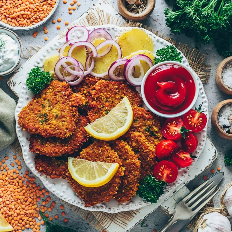 Vegane Schnitzel aus roten Linsen