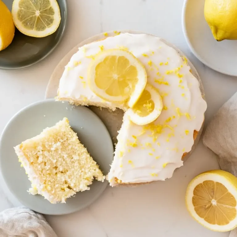 Veganer Zitronenkuchen mit Zitronenglasur