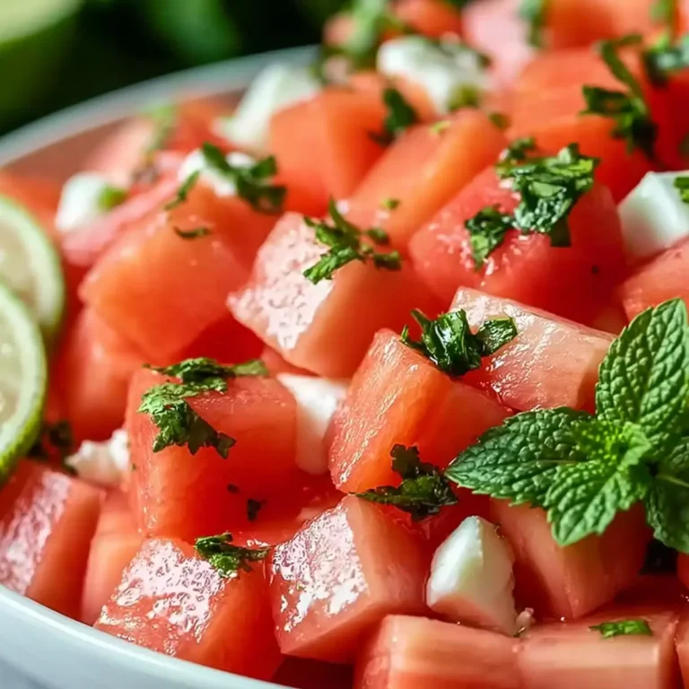 Wassermelonen Feta Salat Mit Limette Und Minze