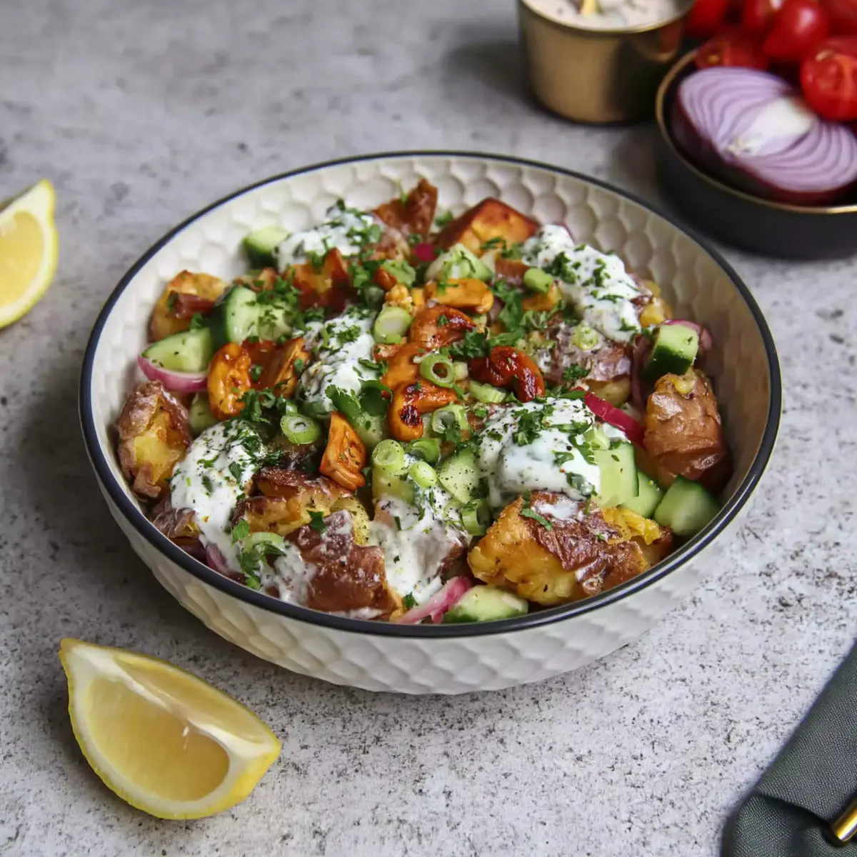 Zerdrückter Kartoffelsalat