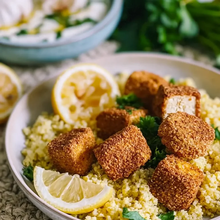 Zitronenbulgur mit Knuspertofu