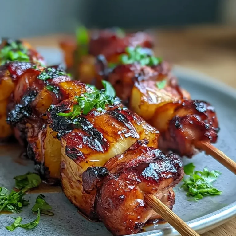 BBQ Huhn Ananas Spieße