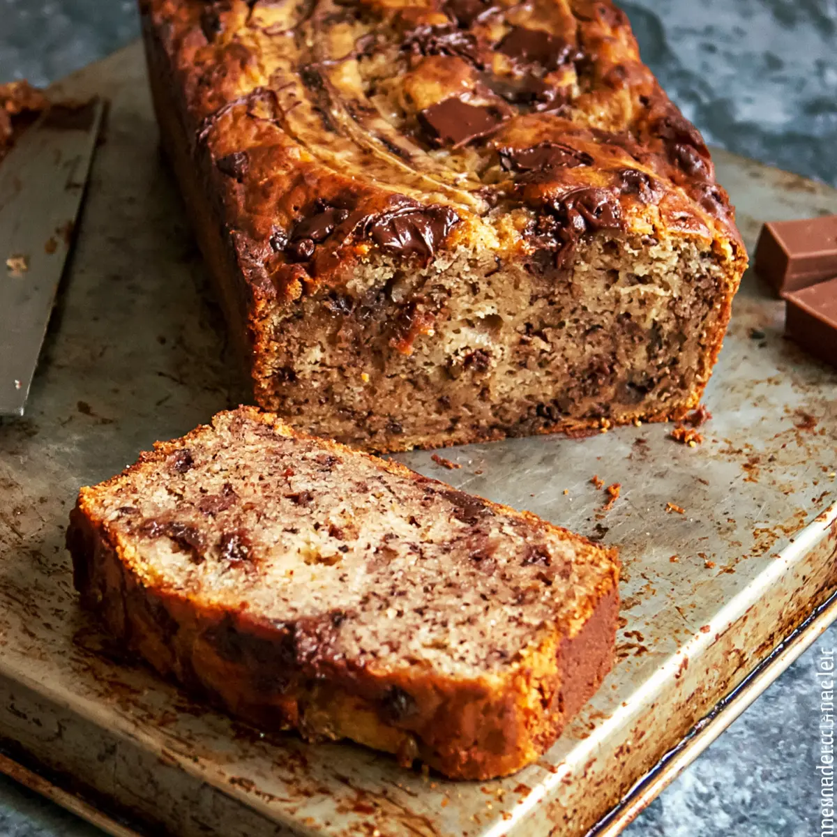 Bananenbrot mit Schokolade