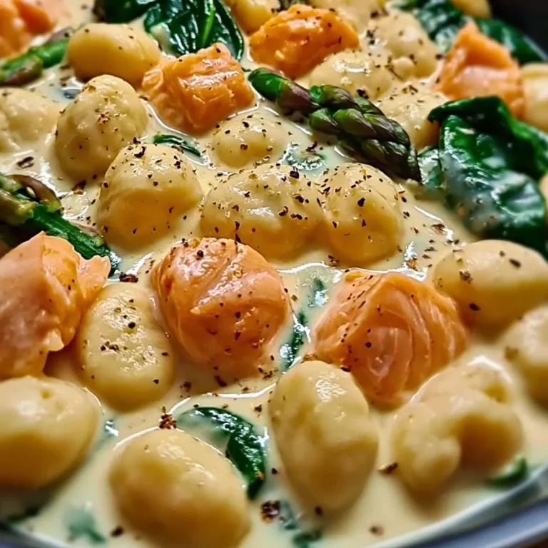 Cremige Lachs Gnocchi