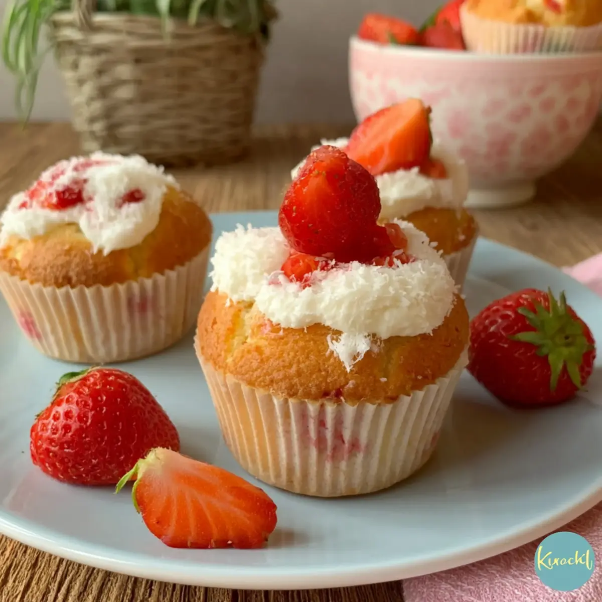 Erdbeer Kokos Muffins