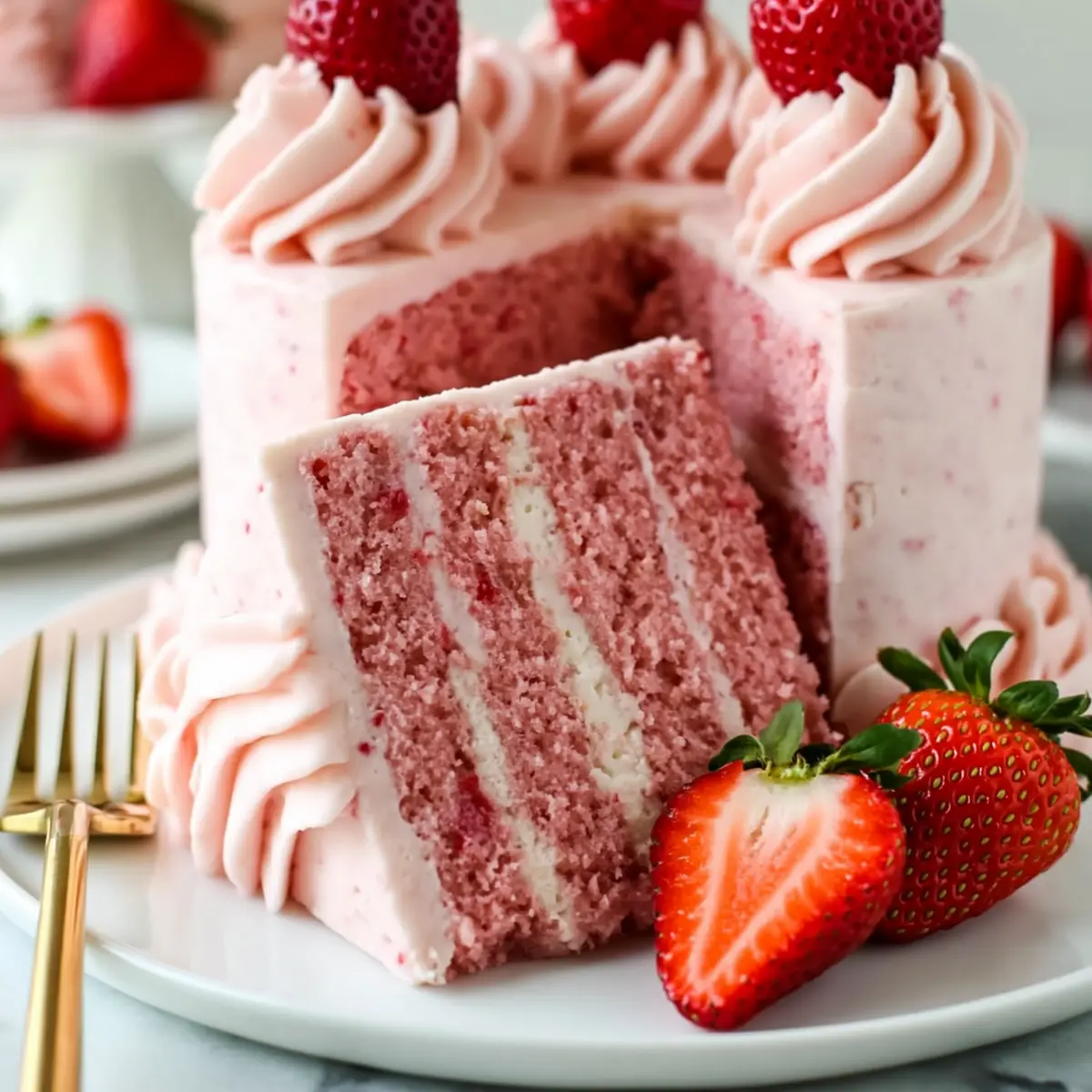 Erdbeerkuchen mit Frischkäse Frosting