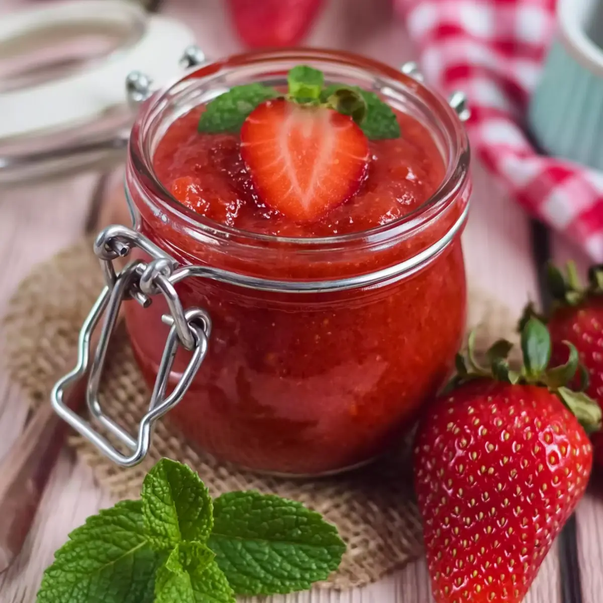 Erdbeermarmelade mit Minze