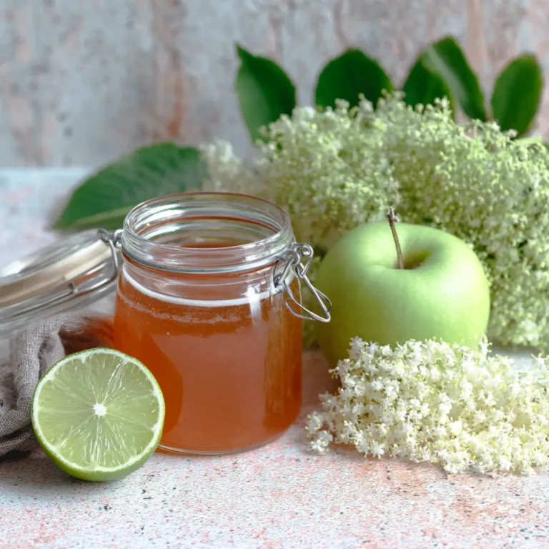Holunderblütengelee mit Apfelsaft und Limette