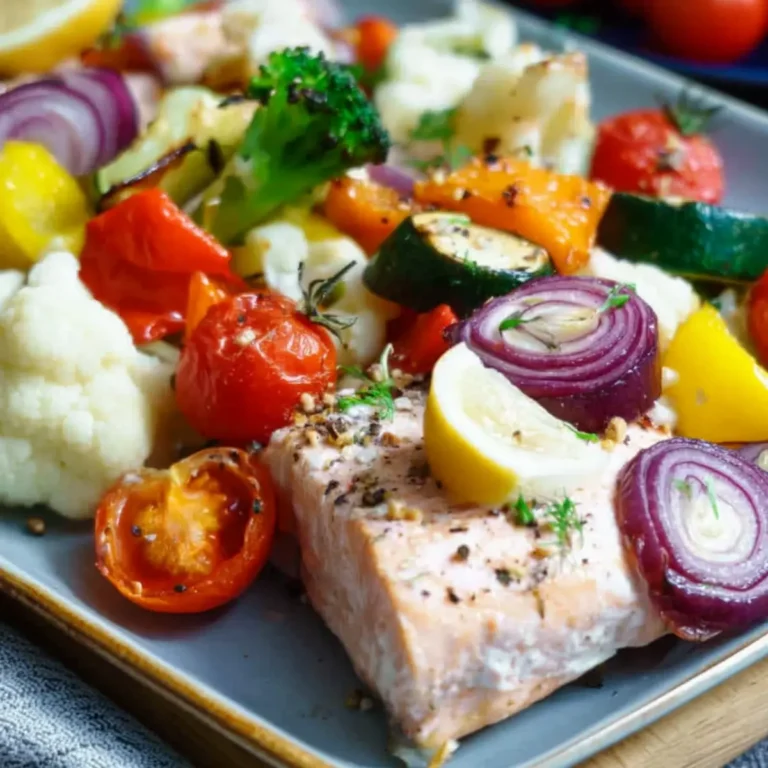 Lachs mit Gemüse im Ofen zubereiten