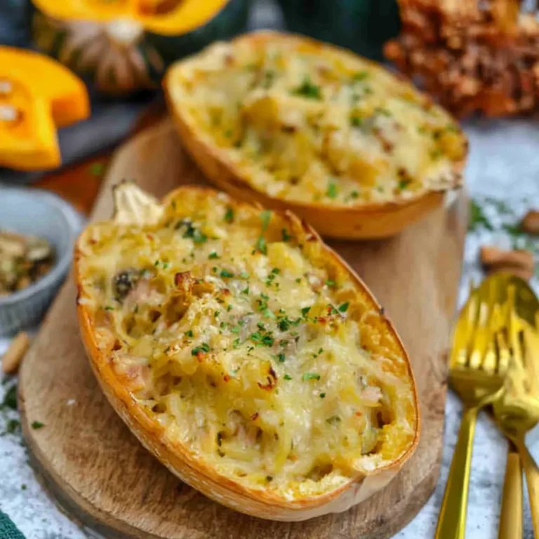Ofen Spaghetti Kürbis vegetarisch mit Käse