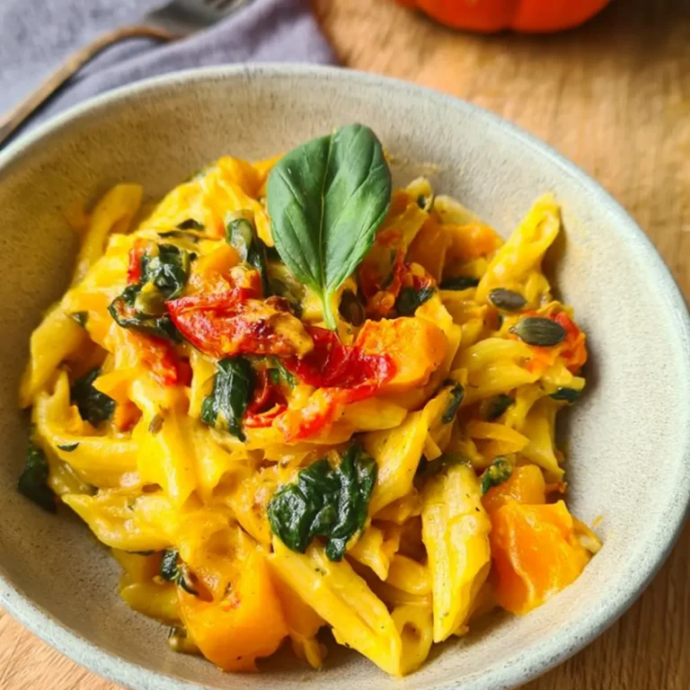 Pasta mit Kürbis und Spinat