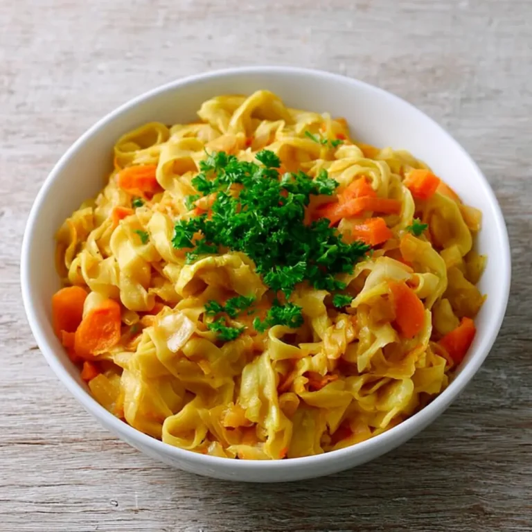 Spitzkohl Möhren Pfanne mit Nudeln